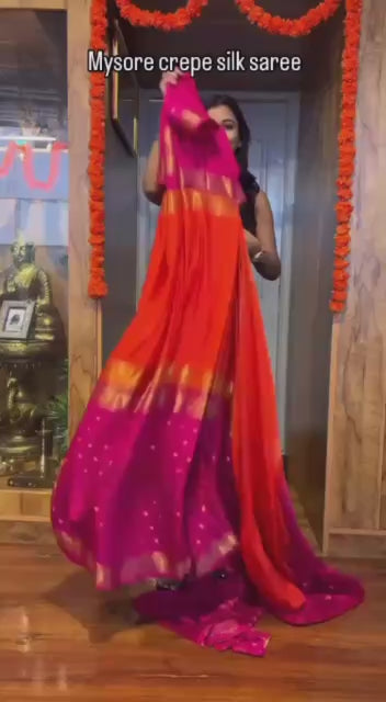Most Demanded Dual Tone Mysore Silk Zip Gown Set