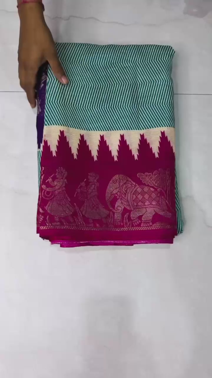 Dola Crushed Silk Saree with Designer Border