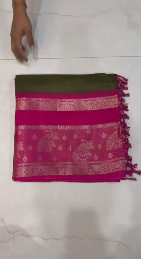 Dola Silk Uniform Saree with 2D Designer Finish