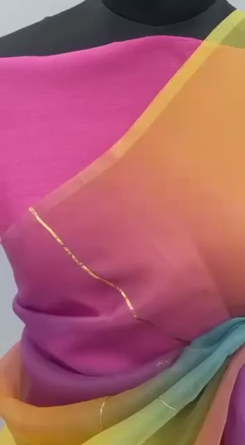 Soft Pure Organza Saree with Foil Print Work