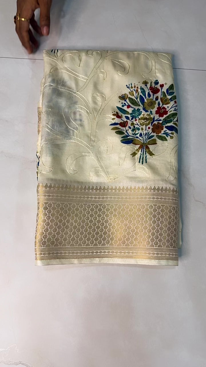 Premium Dola Silk Embroidery Saree Collection