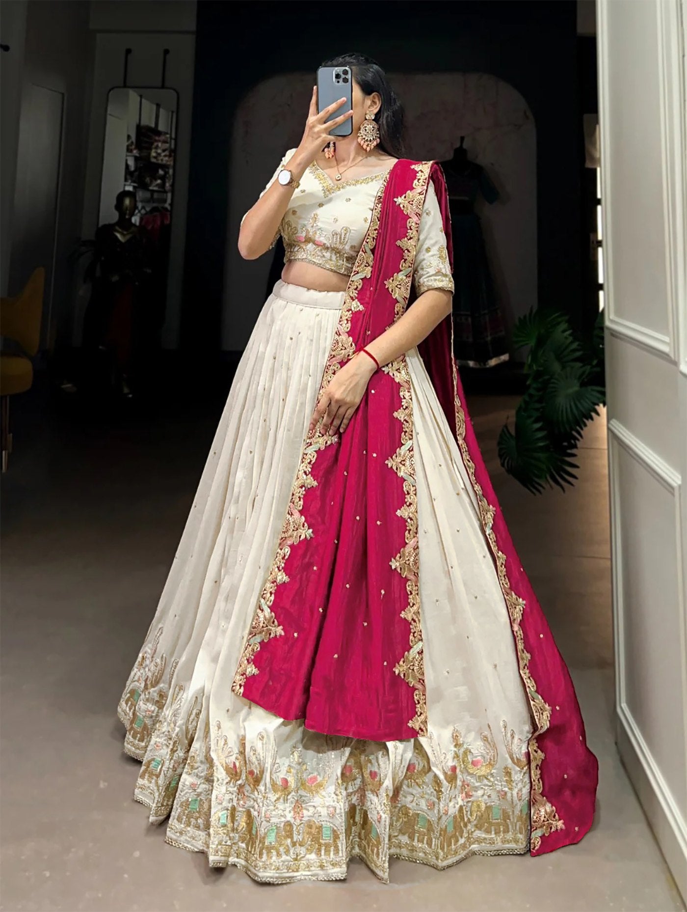 Embellished Semi Stitched Lehenga Choli