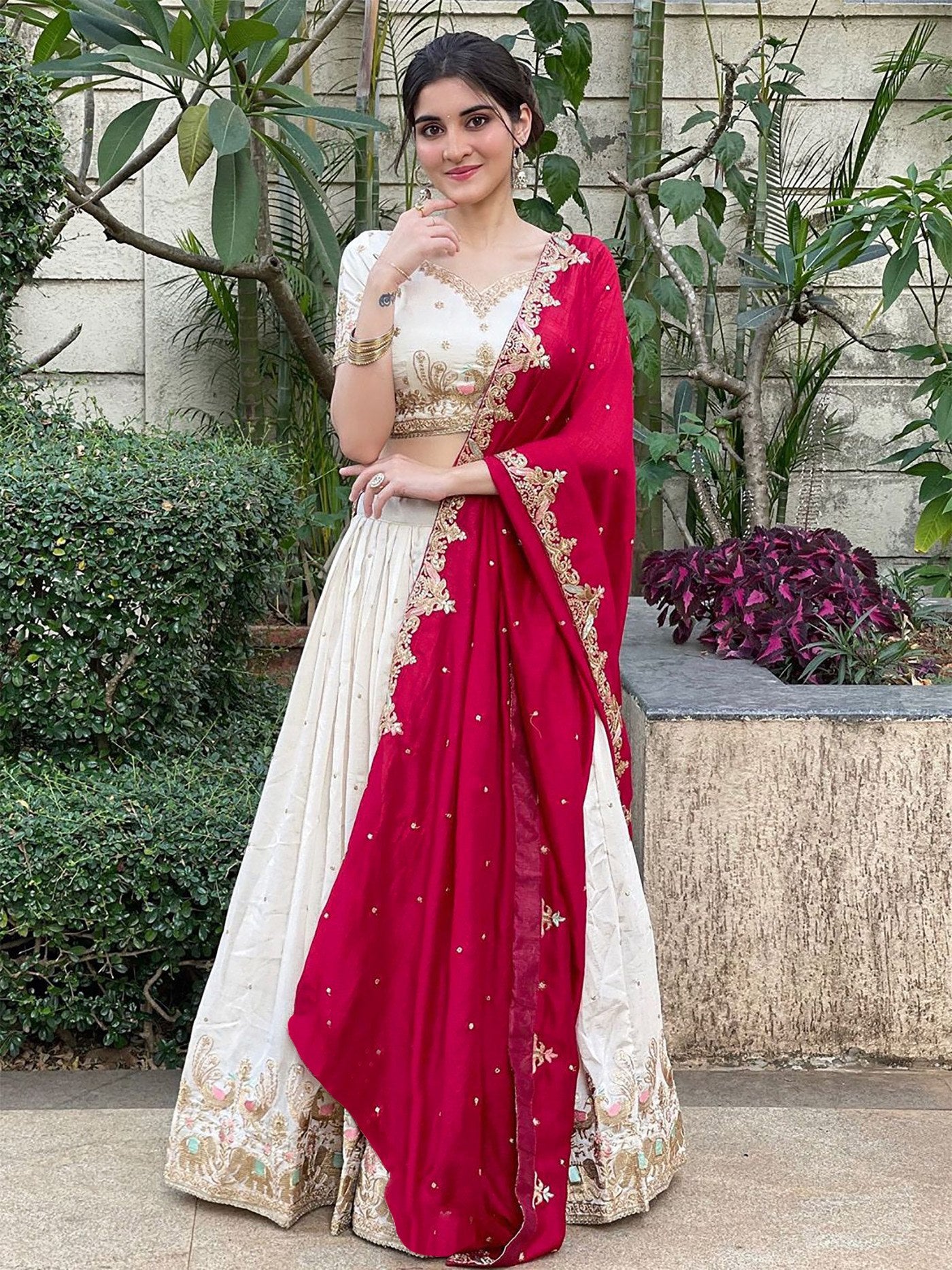 Embellished Semi Stitched Lehenga Choli