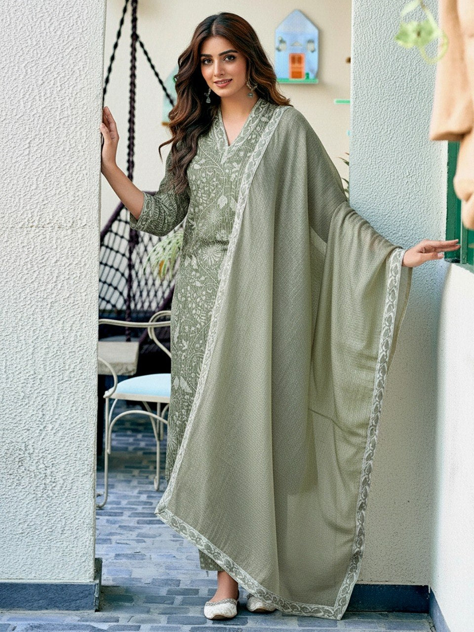 Rayon Printed Kurti Pant Dupatta