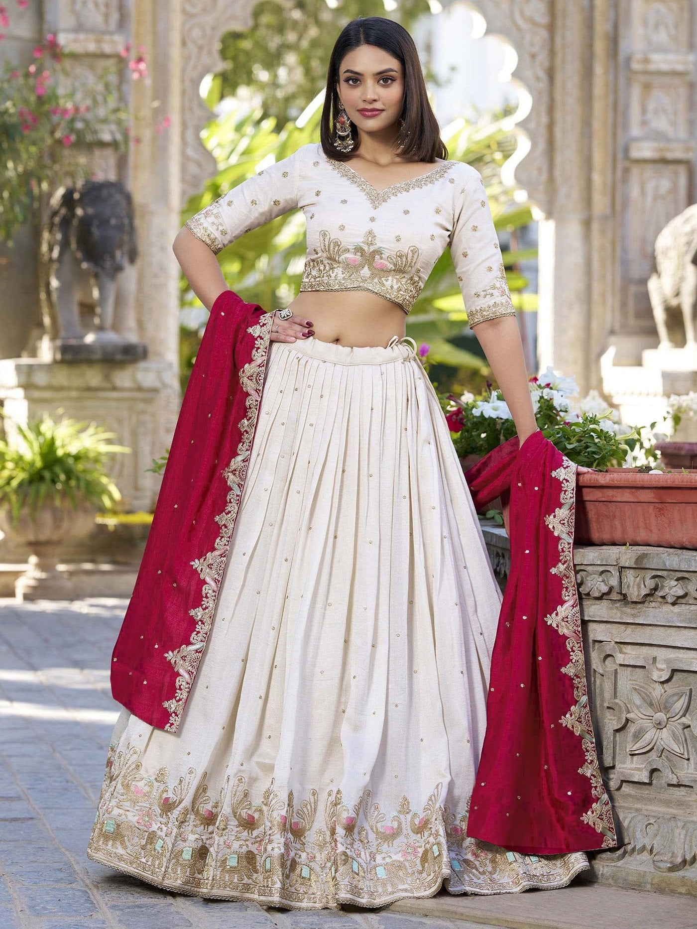 Embellished Semi Stitched Lehenga Choli
