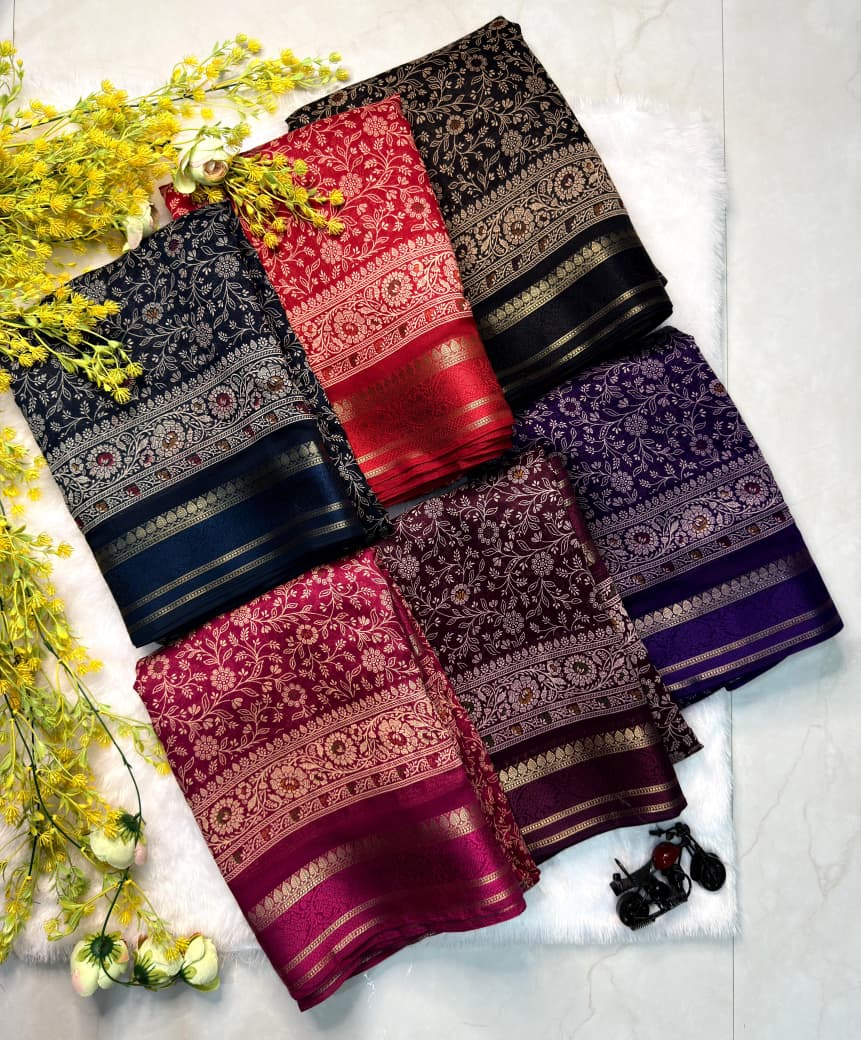 Ajrakh Inspired Soft Cotton Silk Saree